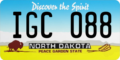 ND license plate IGC088