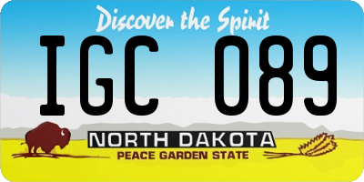 ND license plate IGC089
