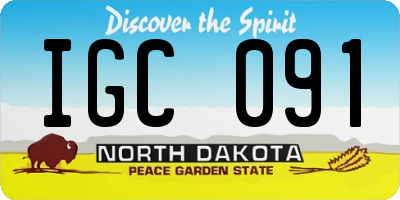 ND license plate IGC091
