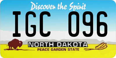 ND license plate IGC096