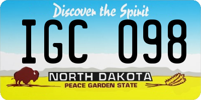 ND license plate IGC098
