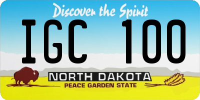 ND license plate IGC100