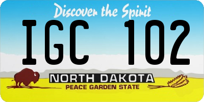 ND license plate IGC102