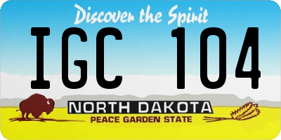 ND license plate IGC104
