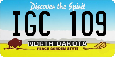 ND license plate IGC109
