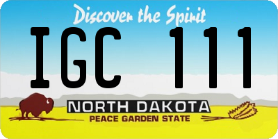 ND license plate IGC111