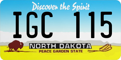 ND license plate IGC115
