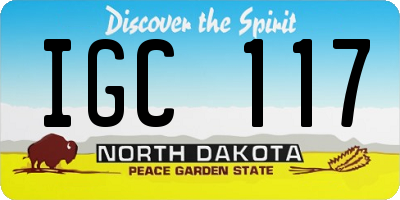 ND license plate IGC117