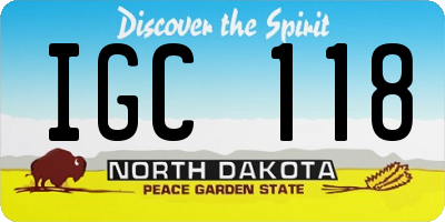 ND license plate IGC118