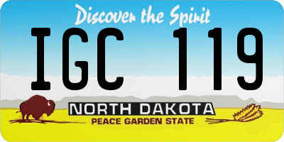 ND license plate IGC119
