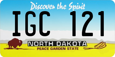 ND license plate IGC121