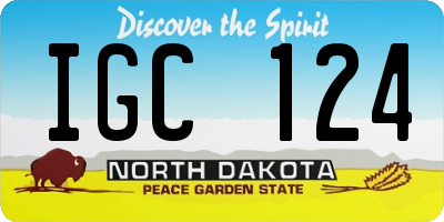 ND license plate IGC124