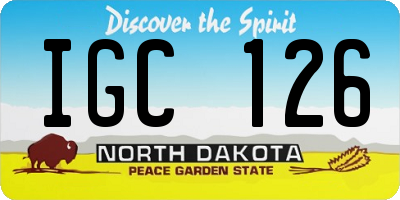 ND license plate IGC126