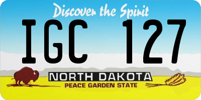 ND license plate IGC127