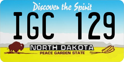 ND license plate IGC129