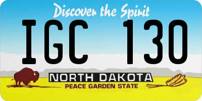 ND license plate IGC130