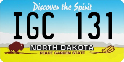 ND license plate IGC131
