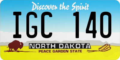 ND license plate IGC140