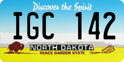 ND license plate IGC142