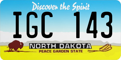 ND license plate IGC143