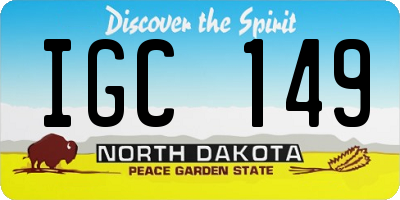 ND license plate IGC149