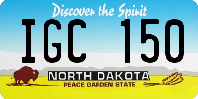 ND license plate IGC150