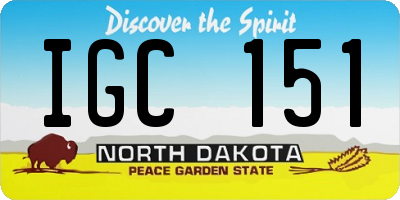 ND license plate IGC151