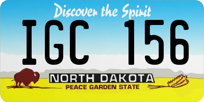 ND license plate IGC156