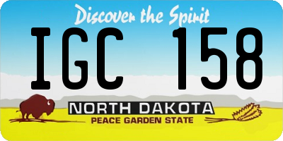 ND license plate IGC158