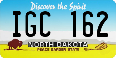 ND license plate IGC162