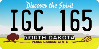 ND license plate IGC165