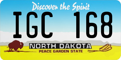 ND license plate IGC168