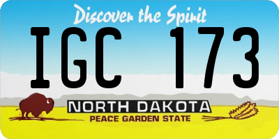 ND license plate IGC173