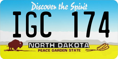 ND license plate IGC174