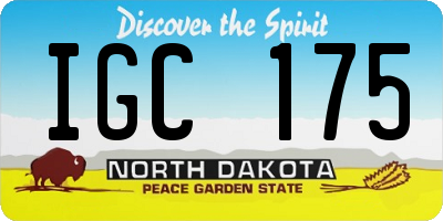 ND license plate IGC175