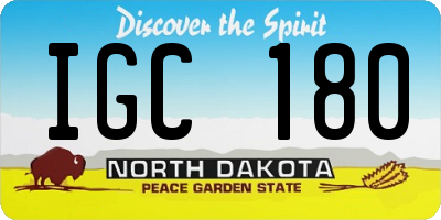 ND license plate IGC180