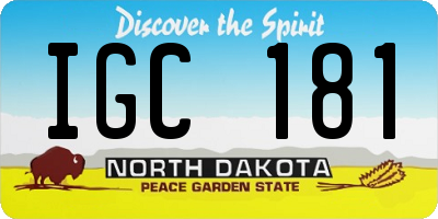ND license plate IGC181