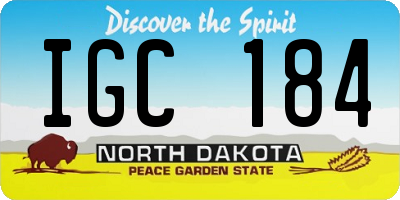 ND license plate IGC184