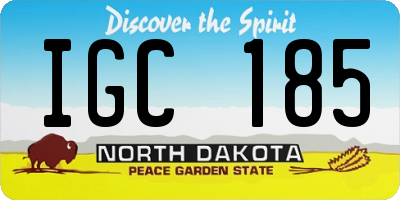 ND license plate IGC185