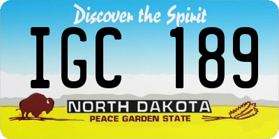 ND license plate IGC189