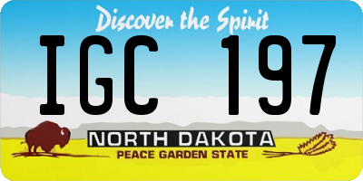 ND license plate IGC197