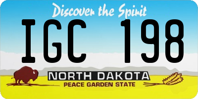 ND license plate IGC198