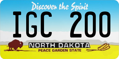 ND license plate IGC200