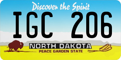 ND license plate IGC206