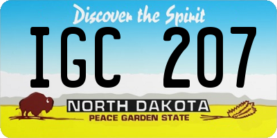 ND license plate IGC207