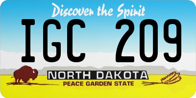 ND license plate IGC209