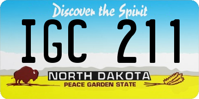 ND license plate IGC211