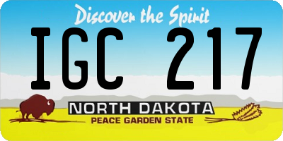 ND license plate IGC217
