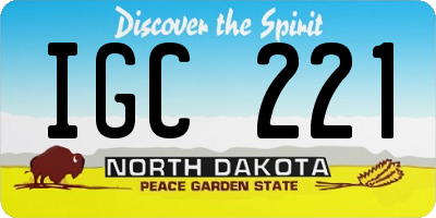 ND license plate IGC221