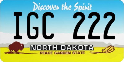 ND license plate IGC222